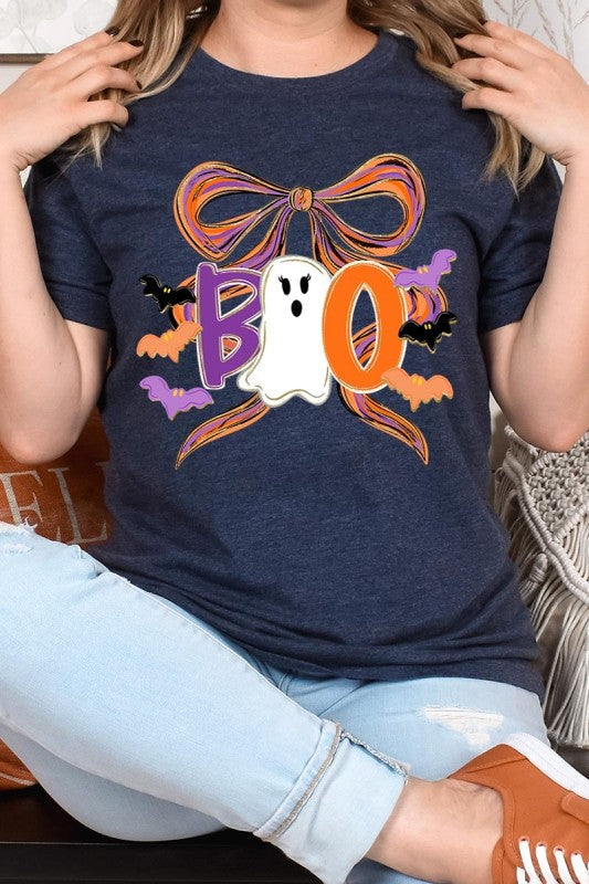 Boo Brushstroke Bow Graphic Tee