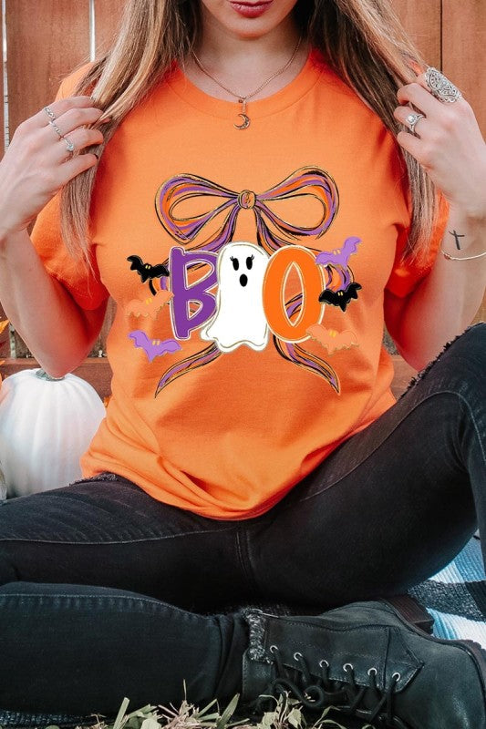 Boo Brushstroke Bow Graphic Tee