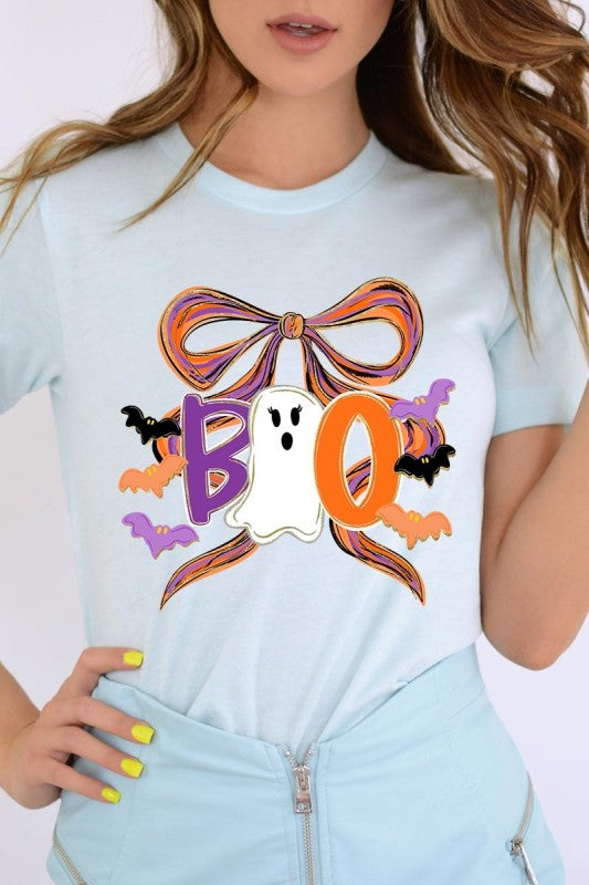 Boo Brushstroke Bow Graphic Tee
