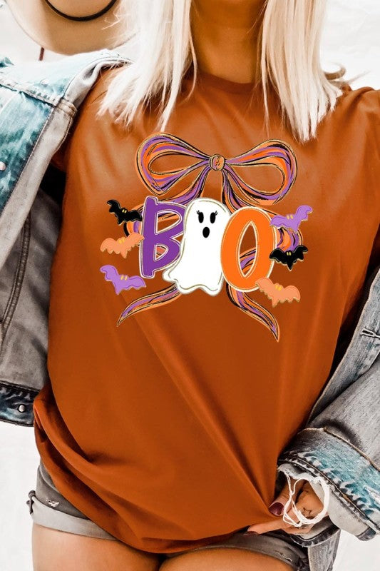 Boo Brushstroke Bow Graphic Tee