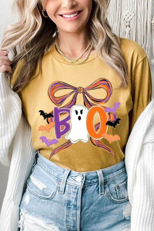 Boo Brushstroke Bow Graphic Tee