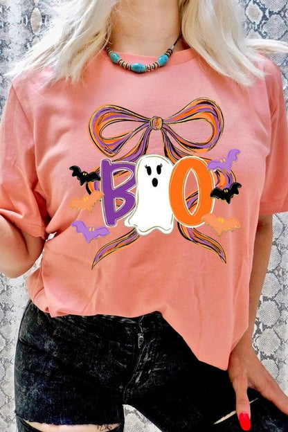 Boo Brushstroke Bow Graphic Tee