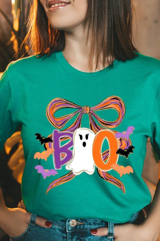 Boo Brushstroke Bow Graphic Tee