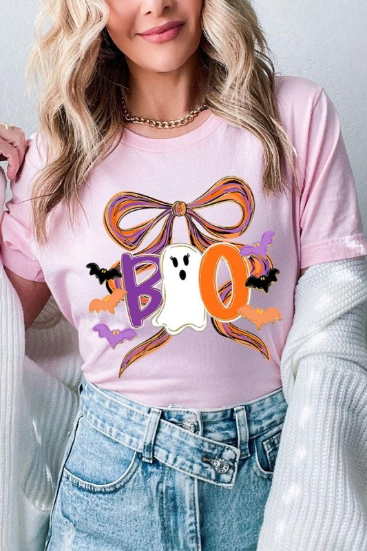 Boo Brushstroke Bow Graphic Tee