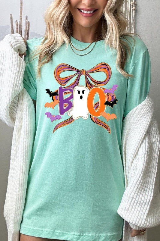 Boo Brushstroke Bow Graphic Tee