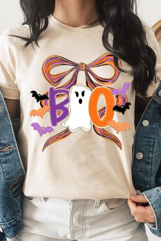 Boo Brushstroke Bow Graphic Tee
