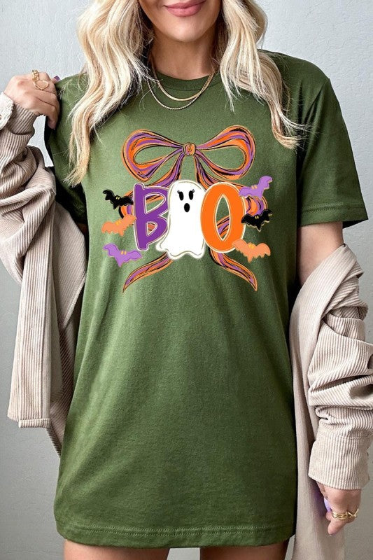 Boo Brushstroke Bow Graphic Tee