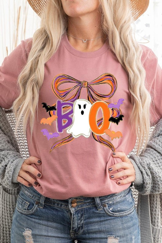 Boo Brushstroke Bow Graphic Tee