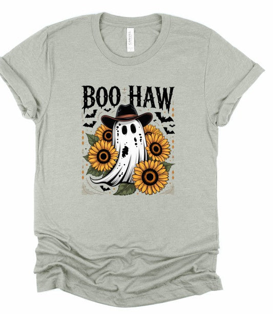 Boo Haw Halloween Graphic Tee Top