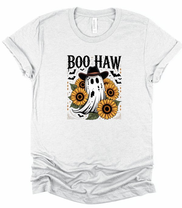 Boo Haw Halloween Graphic Tee Top