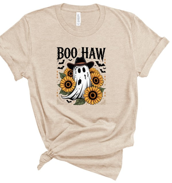 Boo Haw Halloween Graphic Tee Top