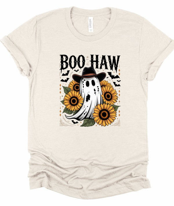 Boo Haw Halloween Graphic Tee Top