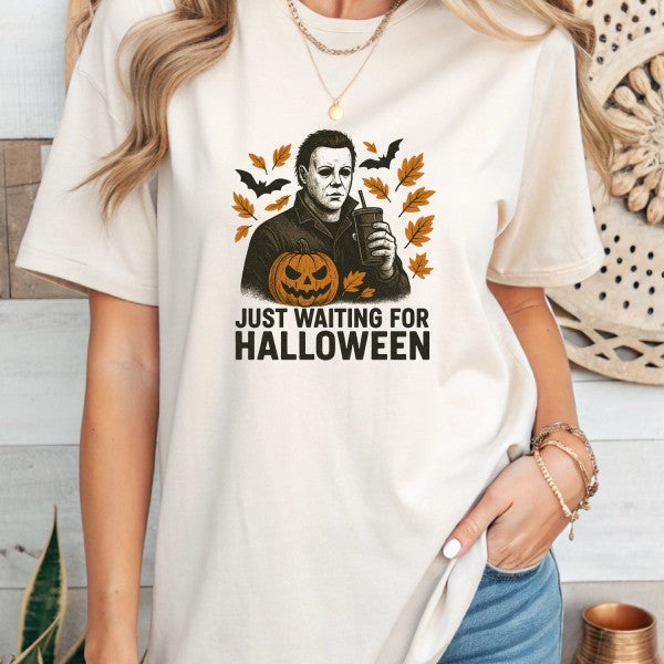 Just Waiting Halloween Graphic Tee Top