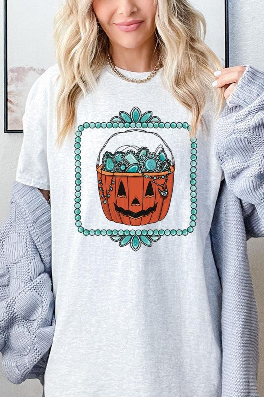 Halloween turquoise pumpkin Heavy Cotton Tee