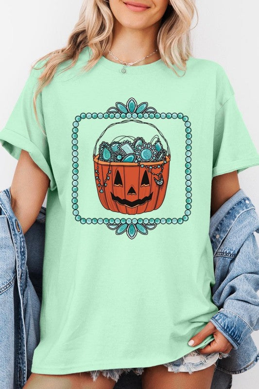 Halloween turquoise pumpkin Heavy Cotton Tee