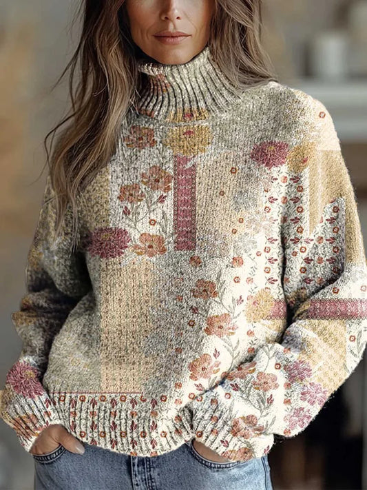 Teylira - Autumn Glow Turtleneck Sweater