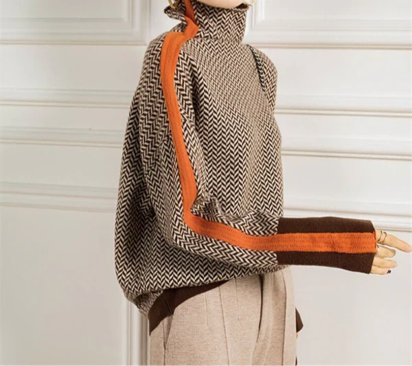 Emma | Herringbone Luxe Turtleneck