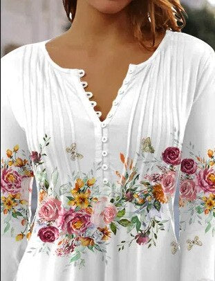 Judith - Scalloped V-Neck Blouse