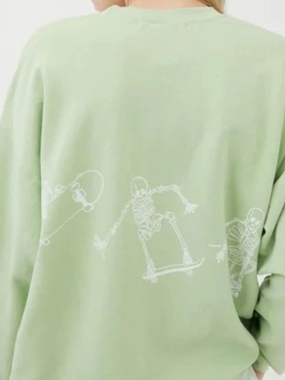 Skeleton Graphic Oversized Sweatshirt
