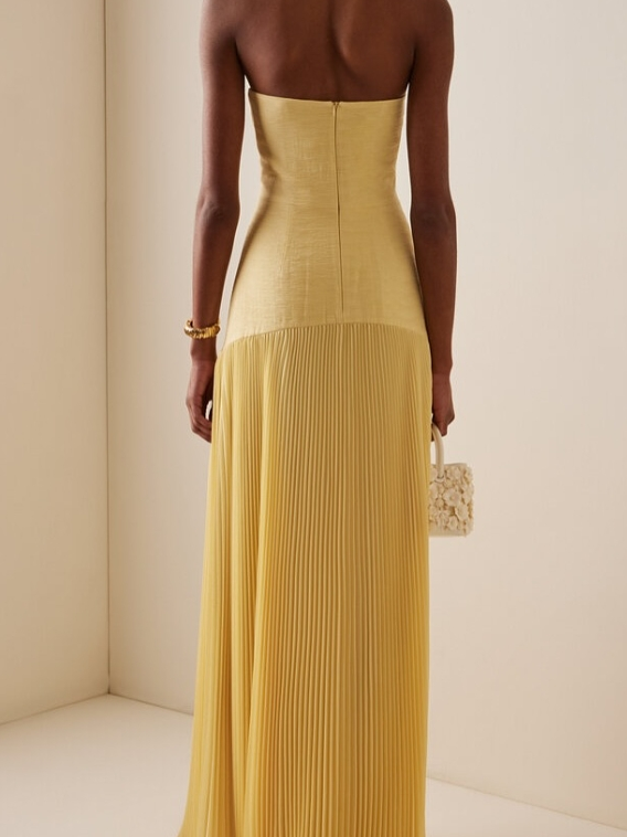 Ruby - Strapless Pleated Maxi Dress