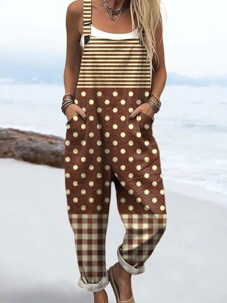 Mara - Retro Patchwork Jumpsuits