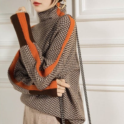 Emma | Herringbone Luxe Turtleneck