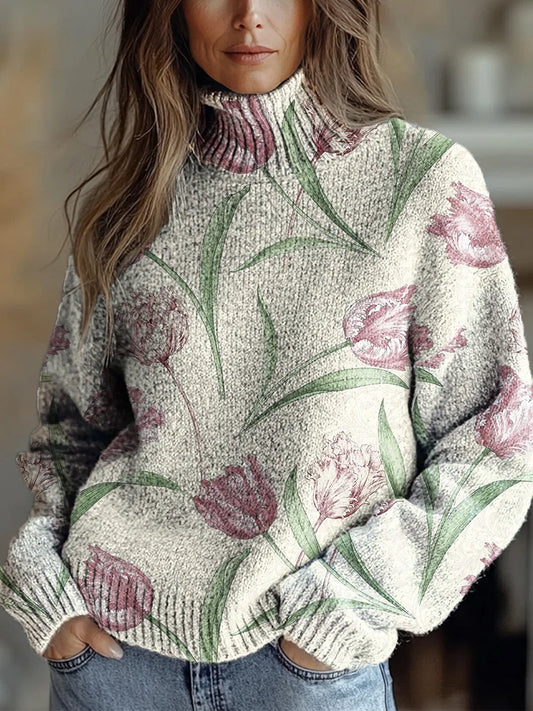 Faenya - Autumn Glow Turtleneck Sweater
