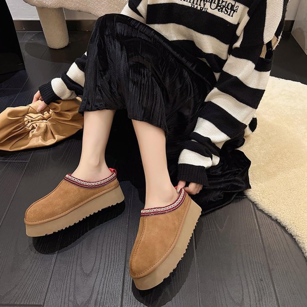 Braided Suede Platform Slippers