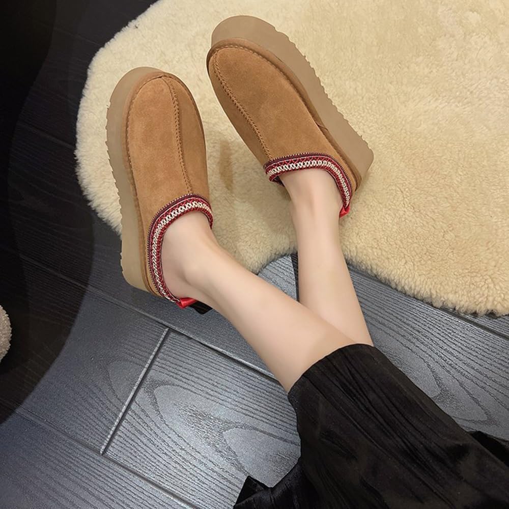 Braided Suede Platform Slippers