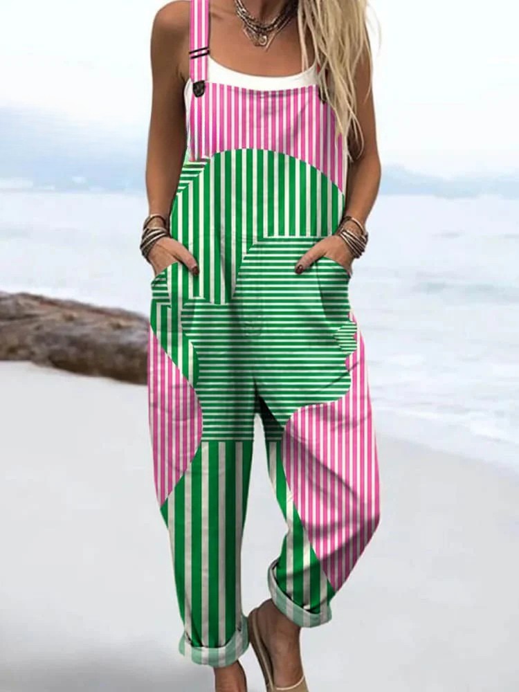 Zelira - Bold Stripe Art Jumpsuits