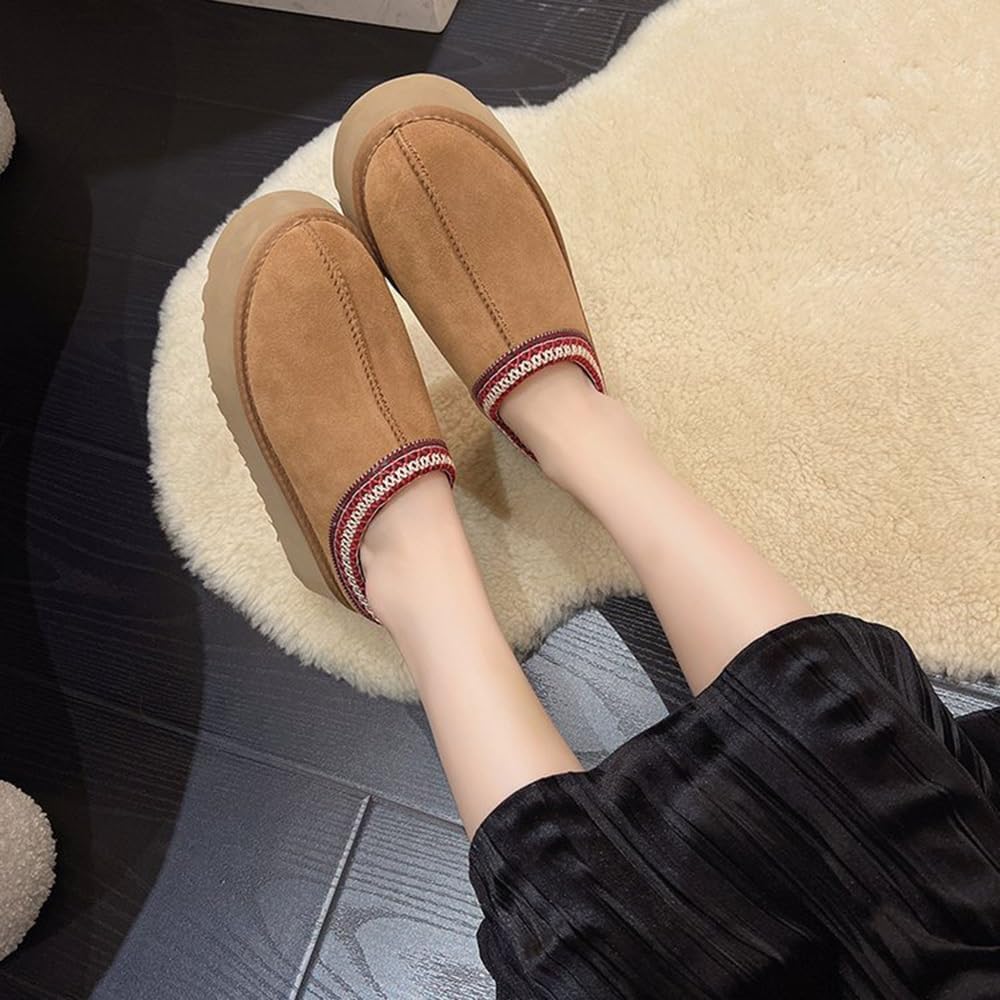 Braided Suede Platform Slippers