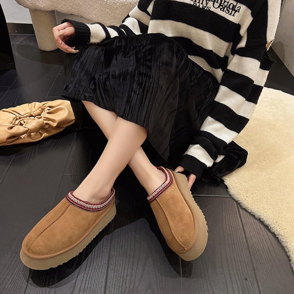 Braided Suede Platform Slippers