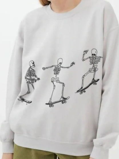 Skeleton Graphic Oversized Sweatshirt