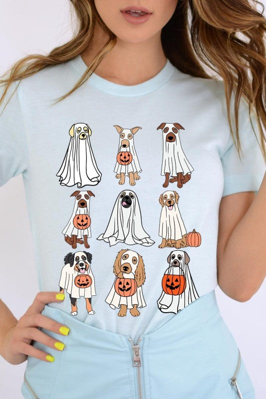 Halloween Ghost Dog Graphic Plus Tee