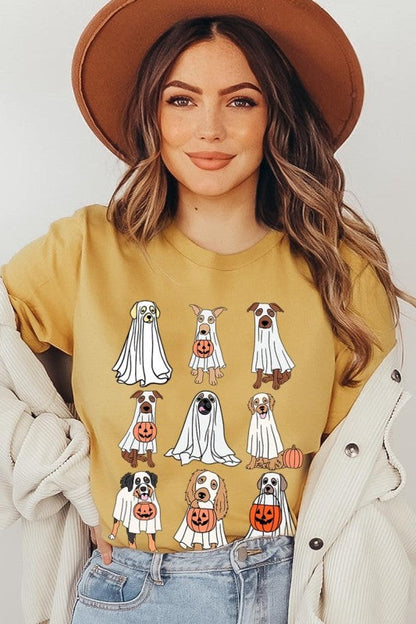 Halloween Ghost Dog Graphic Plus Tee