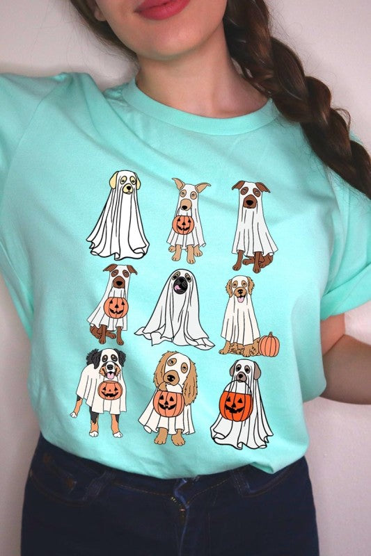 Halloween Ghost Dog Graphic Plus Tee