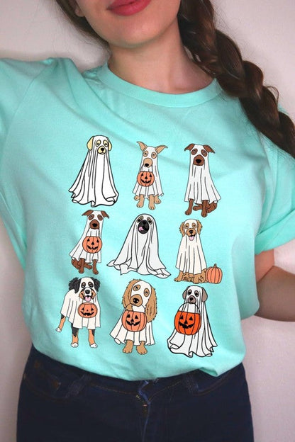 Halloween Ghost Dog Graphic Plus Tee