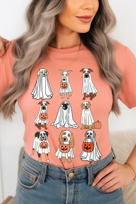 Halloween Ghost Dog Graphic Plus Tee