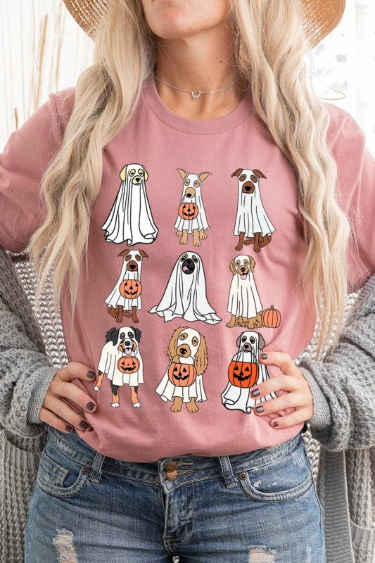 Halloween Ghost Dog Graphic Plus Tee