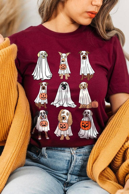Halloween Ghost Dog Graphic Plus Tee
