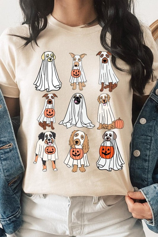 Halloween Ghost Dog Graphic Plus Tee