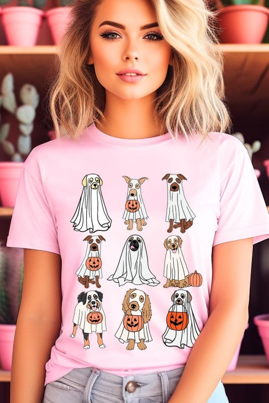 Halloween Ghost Dog Graphic Plus Tee