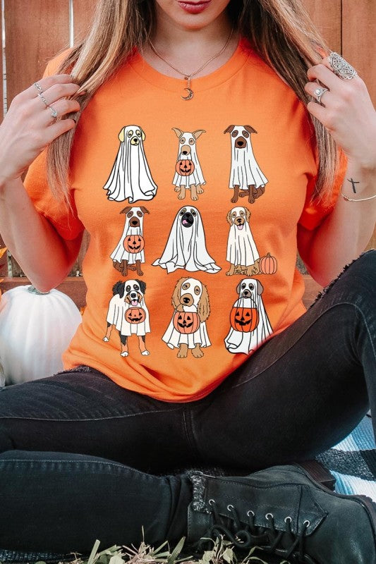 Halloween Ghost Dog Graphic Plus Tee