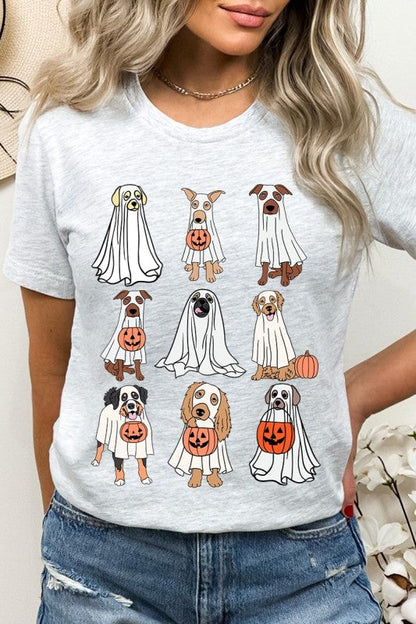 Halloween Ghost Dog Graphic Plus Tee