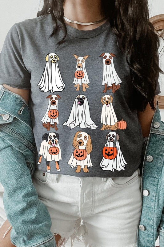 Halloween Ghost Dog Graphic Plus Tee