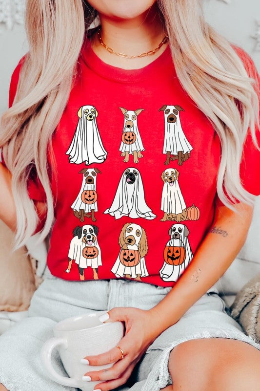 Halloween Ghost Dog Graphic Plus Tee