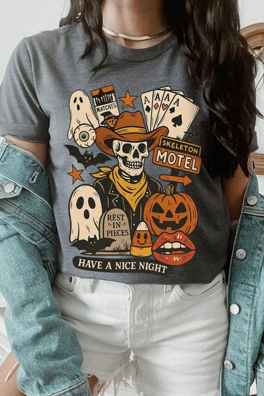 Spooky Western Skeleton Graphic Plus Tee