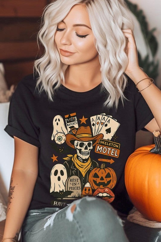 Spooky Western Skeleton Graphic Plus Tee