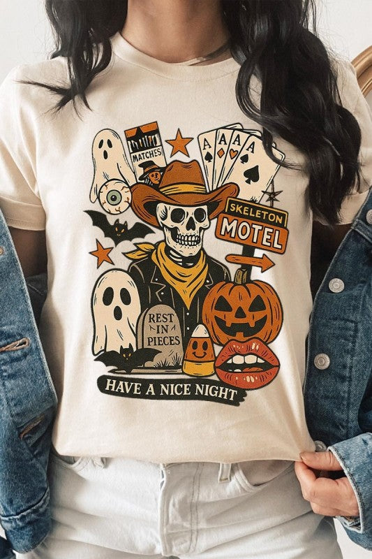 Spooky Western Skeleton Graphic Plus Tee