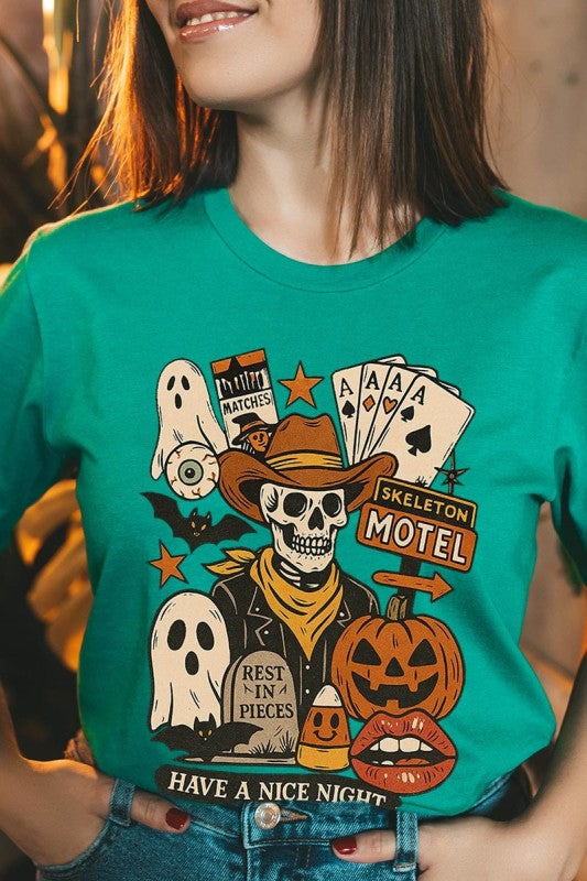 Spooky Western Skeleton Graphic Plus Tee